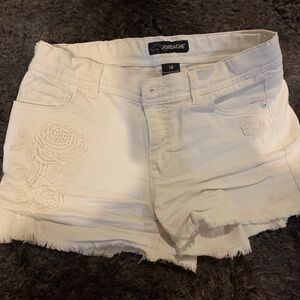 Jordache Women's Cream Embroidered Jean Shorts